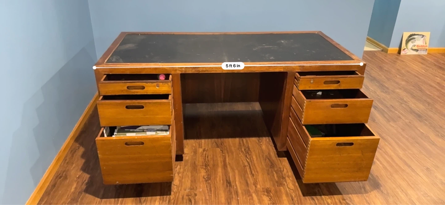 Wooden Executive Desk with Black Top - photo 5