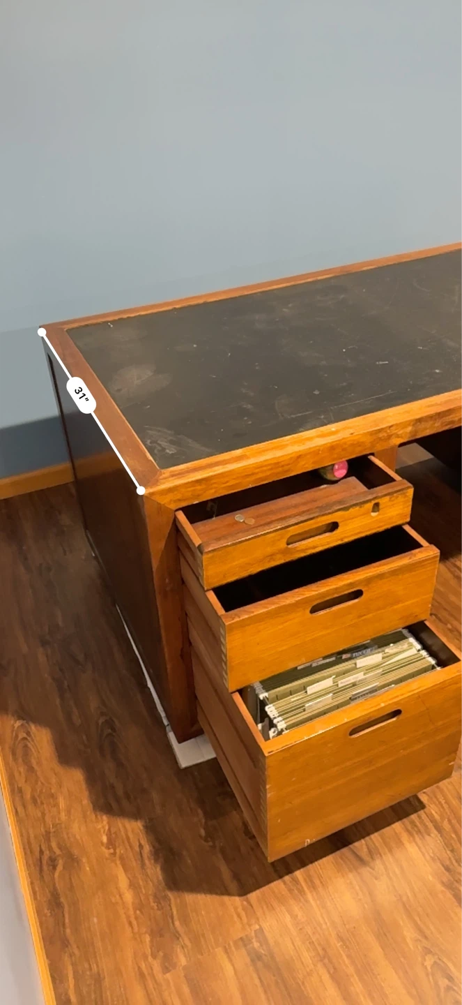 Wooden Executive Desk with Black Top - photo 4