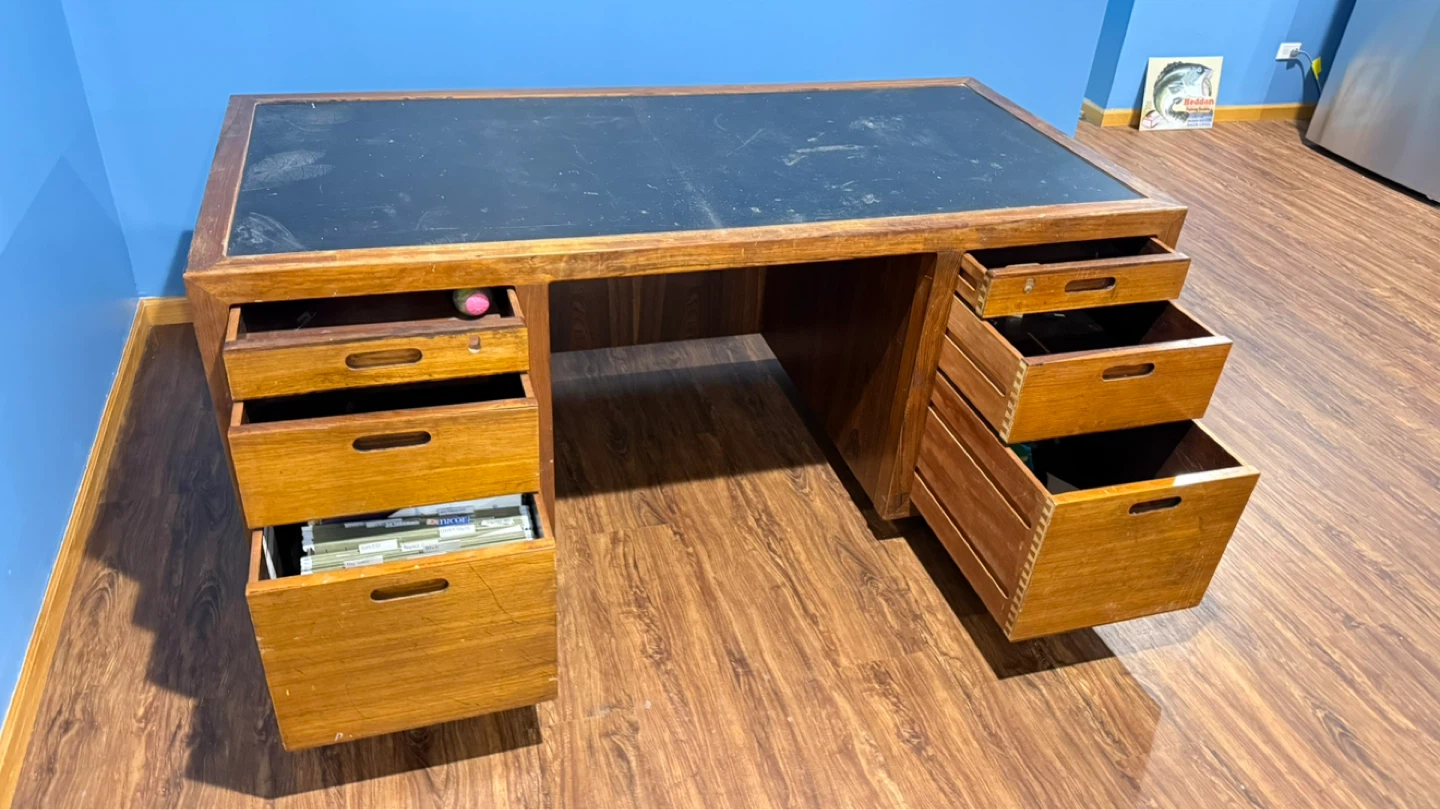 Wooden Executive Desk with Black Top - photo 3