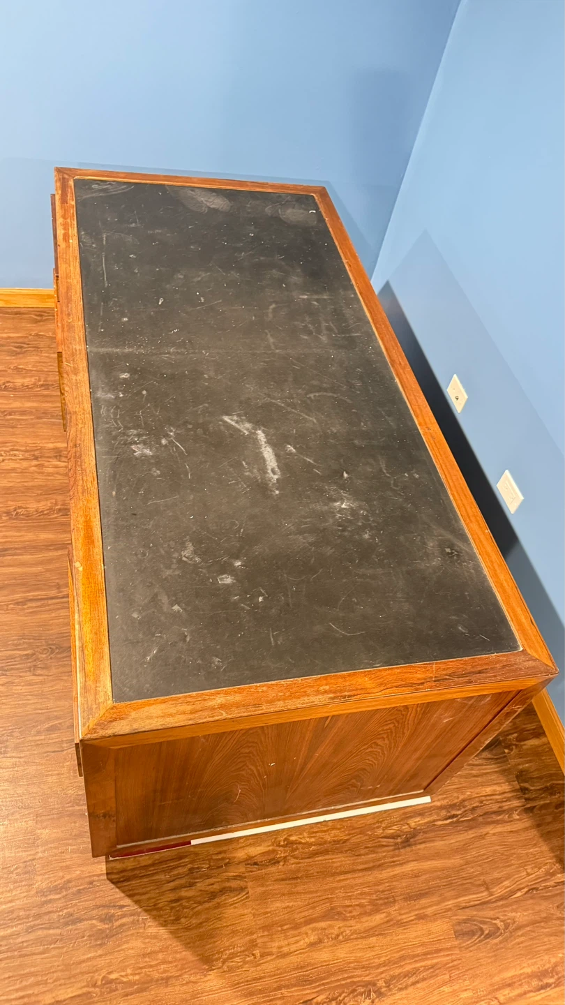 Wooden Executive Desk with Black Top - photo 2