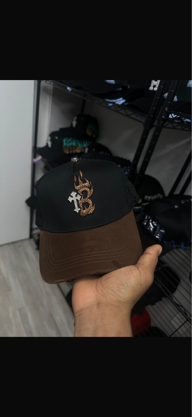Black Baseball Cap with Rhinestone Embellishments - photo 4