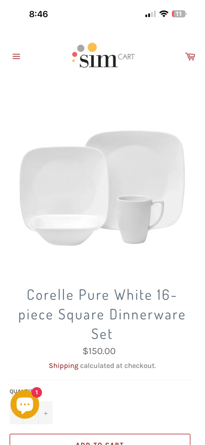 Corelle 16 Piece Square Pure White Dinnerware Set - photo 3