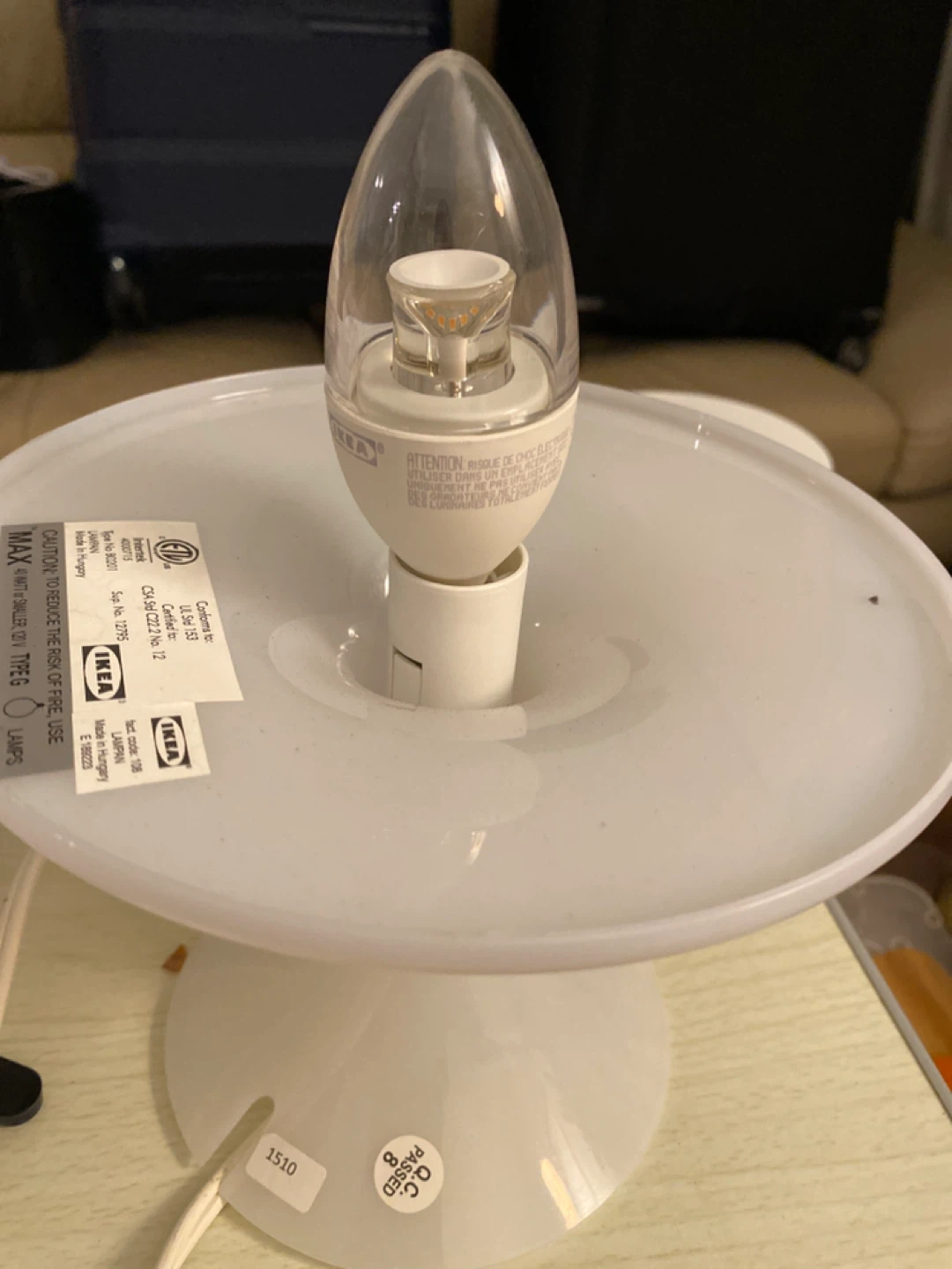 IKEA Lamp Base with Candle Bulb