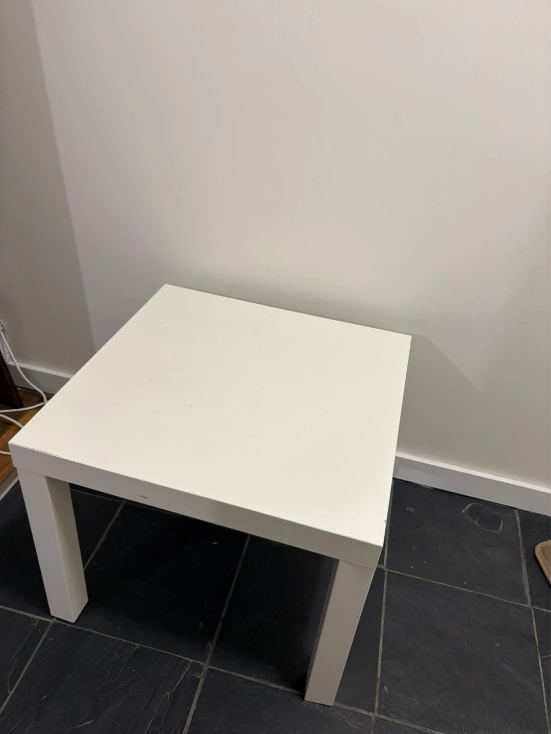 White Square Side Table