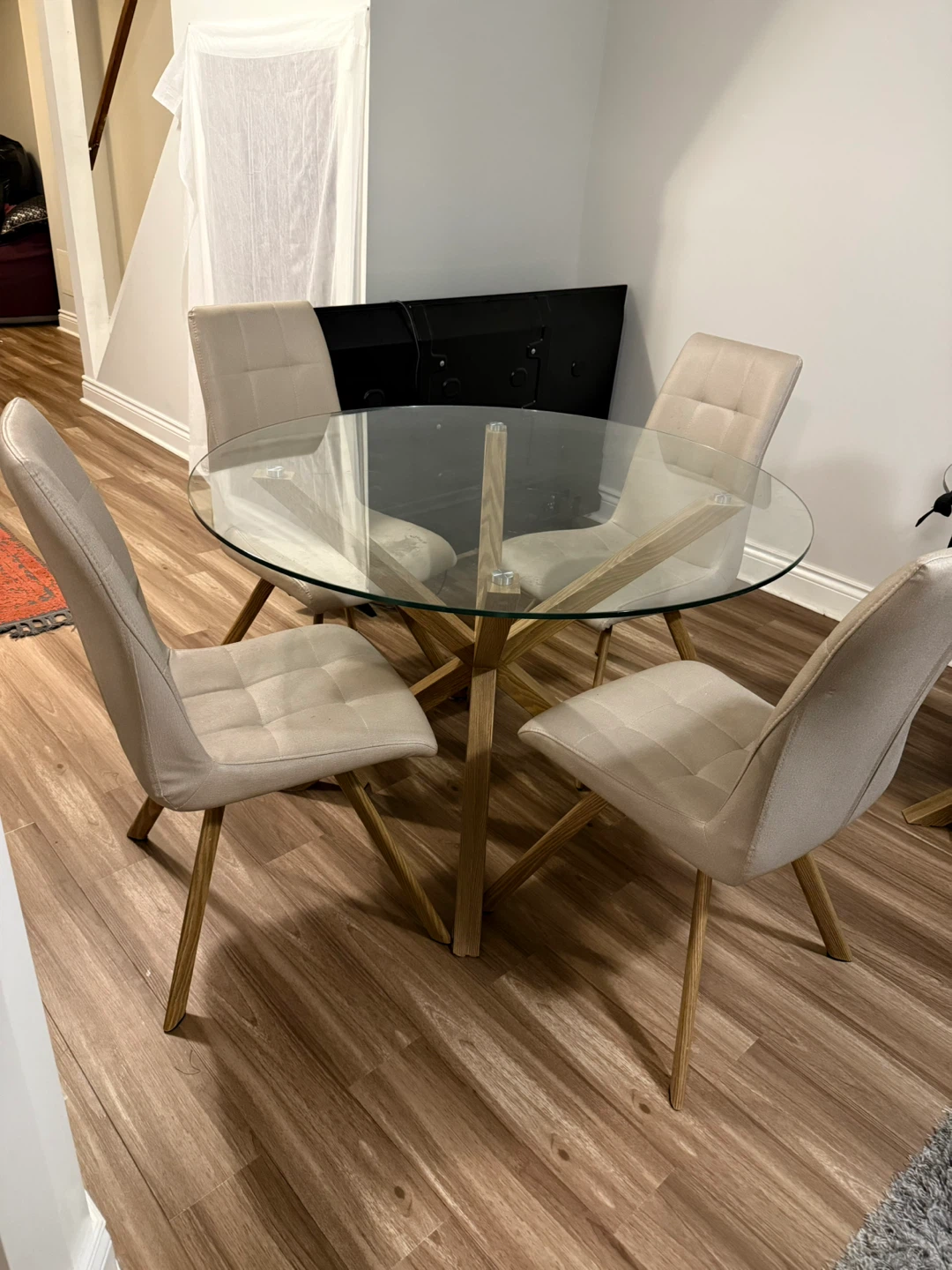2 Glass Dining Tables with 8 Chairs – Excellent Condition - photo 2