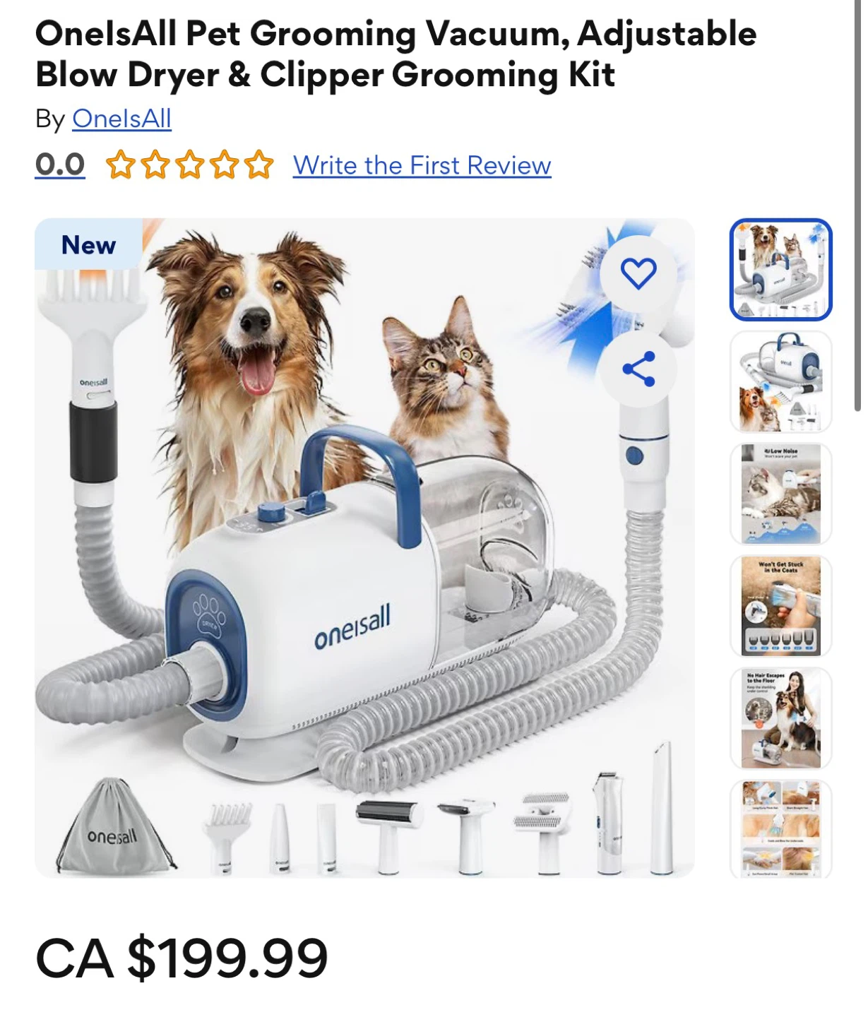 OnelsAll Pet Grooming Vacuum & Dryer Kit BM1