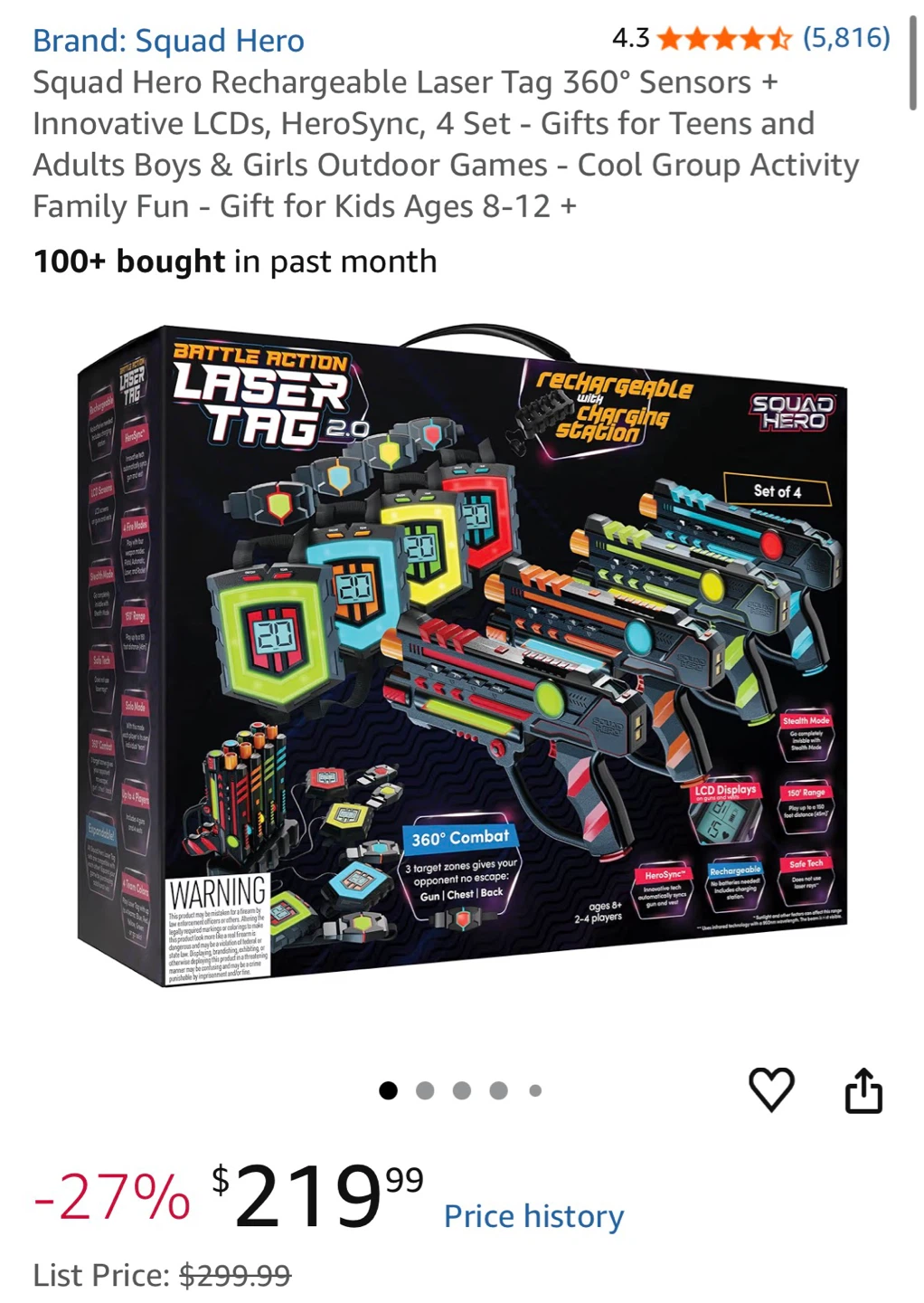 Squad Hero Rechargeable Laser Tag 360° Set