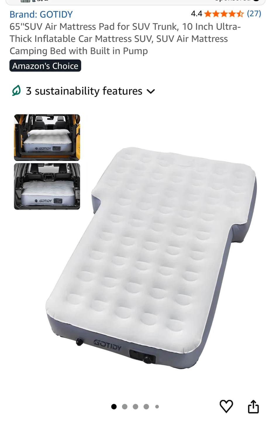 GOTIDY 65" SUV Air Car Mattress - photo 3