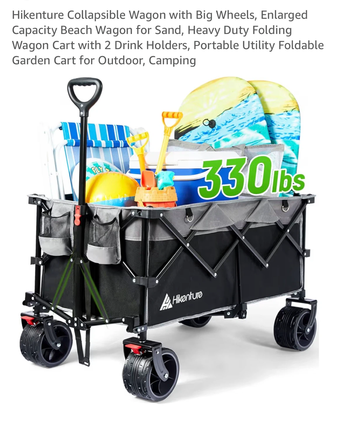 HIKENTURE Folding Wagon Cart - 7 Cu.Ft.