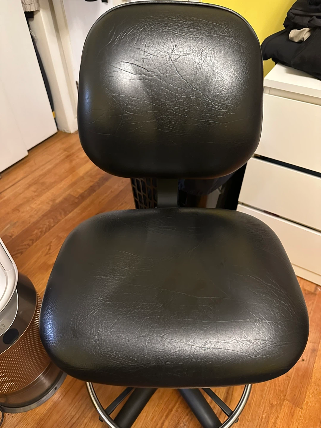 Black Drafting Stool with Footrest