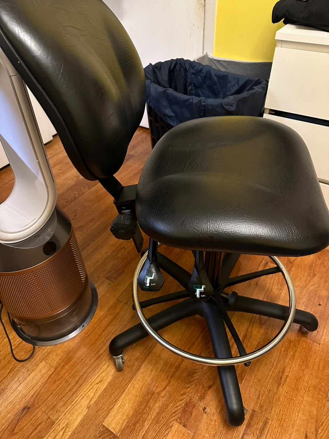 Black Drafting Stool with Footrest - photo 3