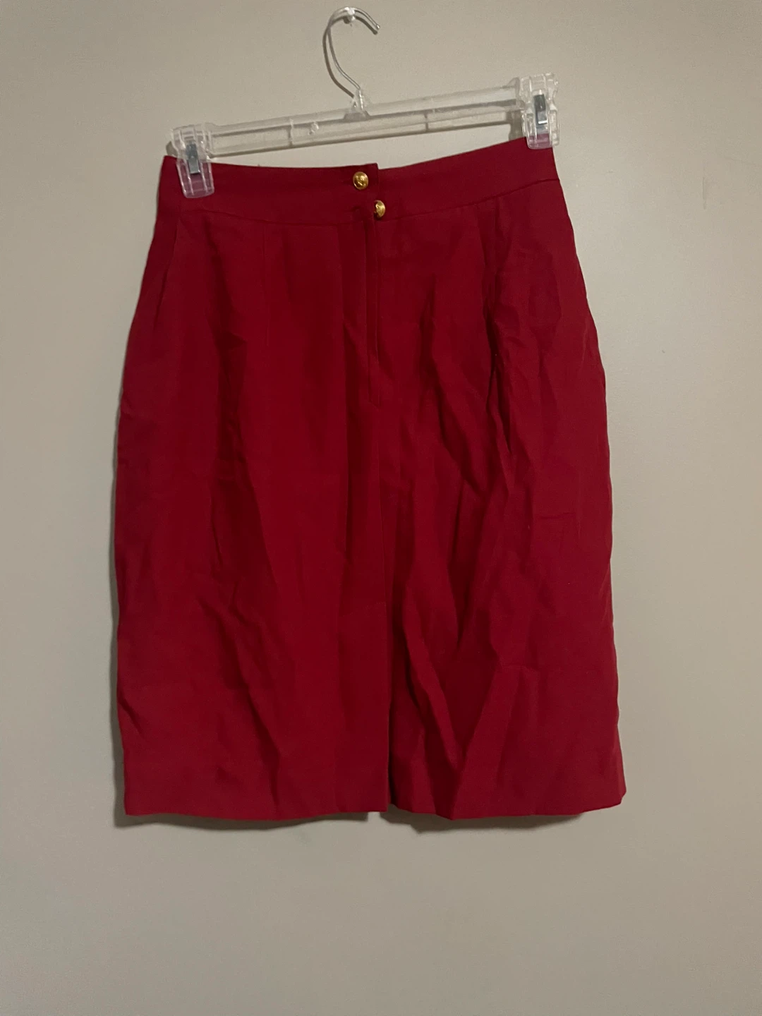 Red Knee-Length Skirt