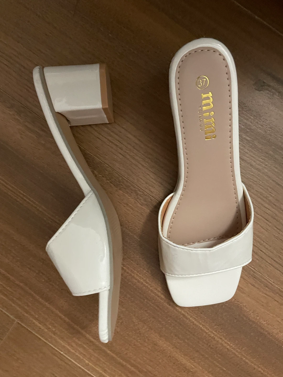 White Miu Miu Block Heel Mules Size 37