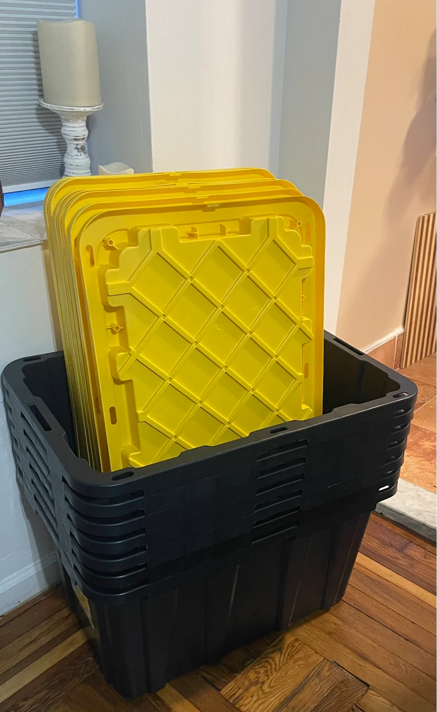 7 HDX Tough Tote Storage Bin with Lids - 27 Gallon