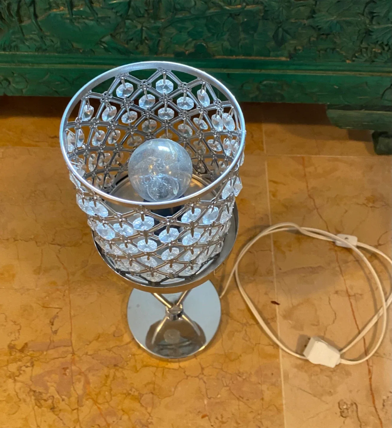 Crystal Table Lamp with Silver Base - photo 2
