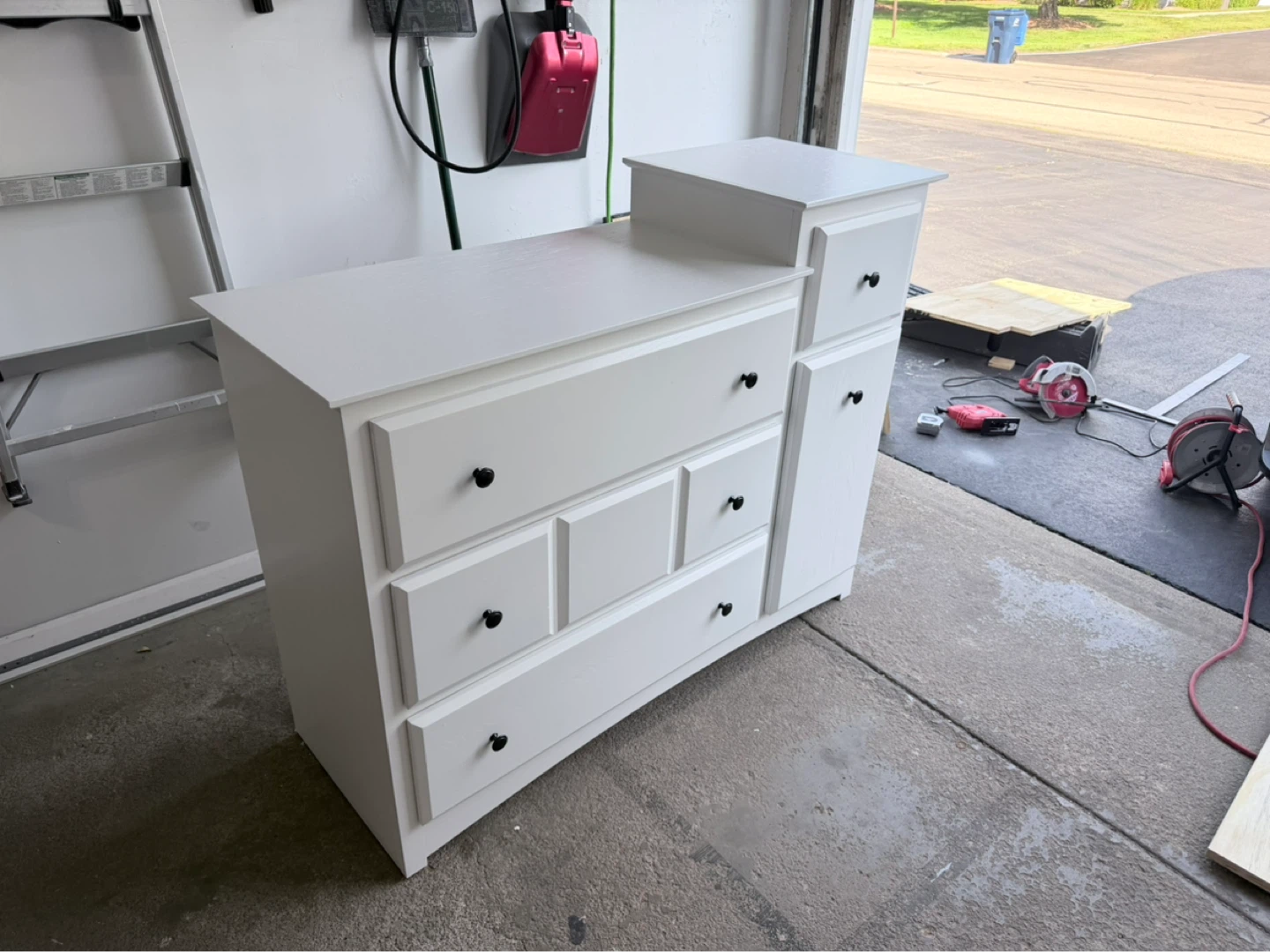 White Dresser with Drawers and Cabinet - photo 3