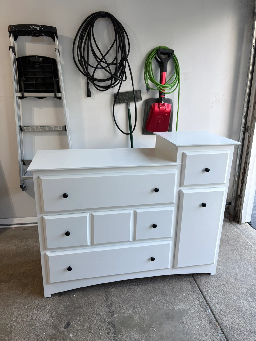 White Dresser with Drawers and Cabinet - photo 2