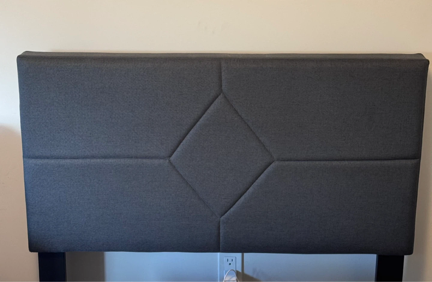 Grey Twin Size Bed Frame with Headboard