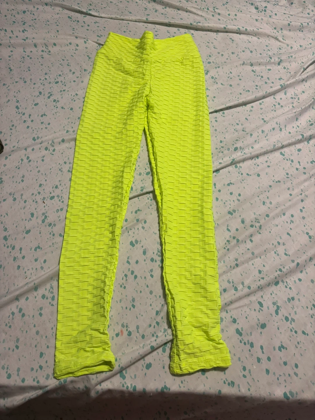 Bright Yellow Textured Leggings