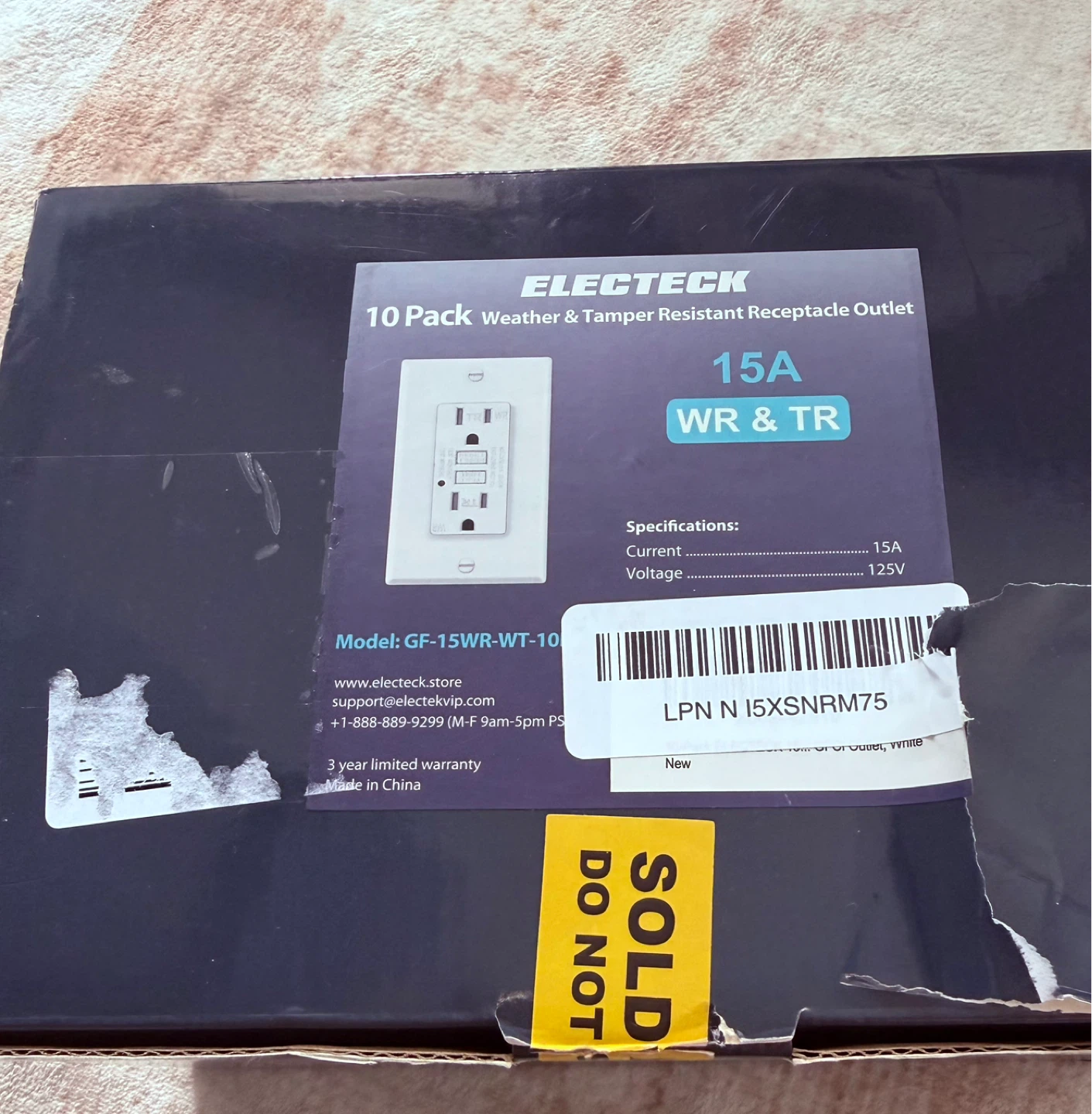 Electeck 10 Pack Weather & Tamper Resistant Receptacle Outlets - photo 2