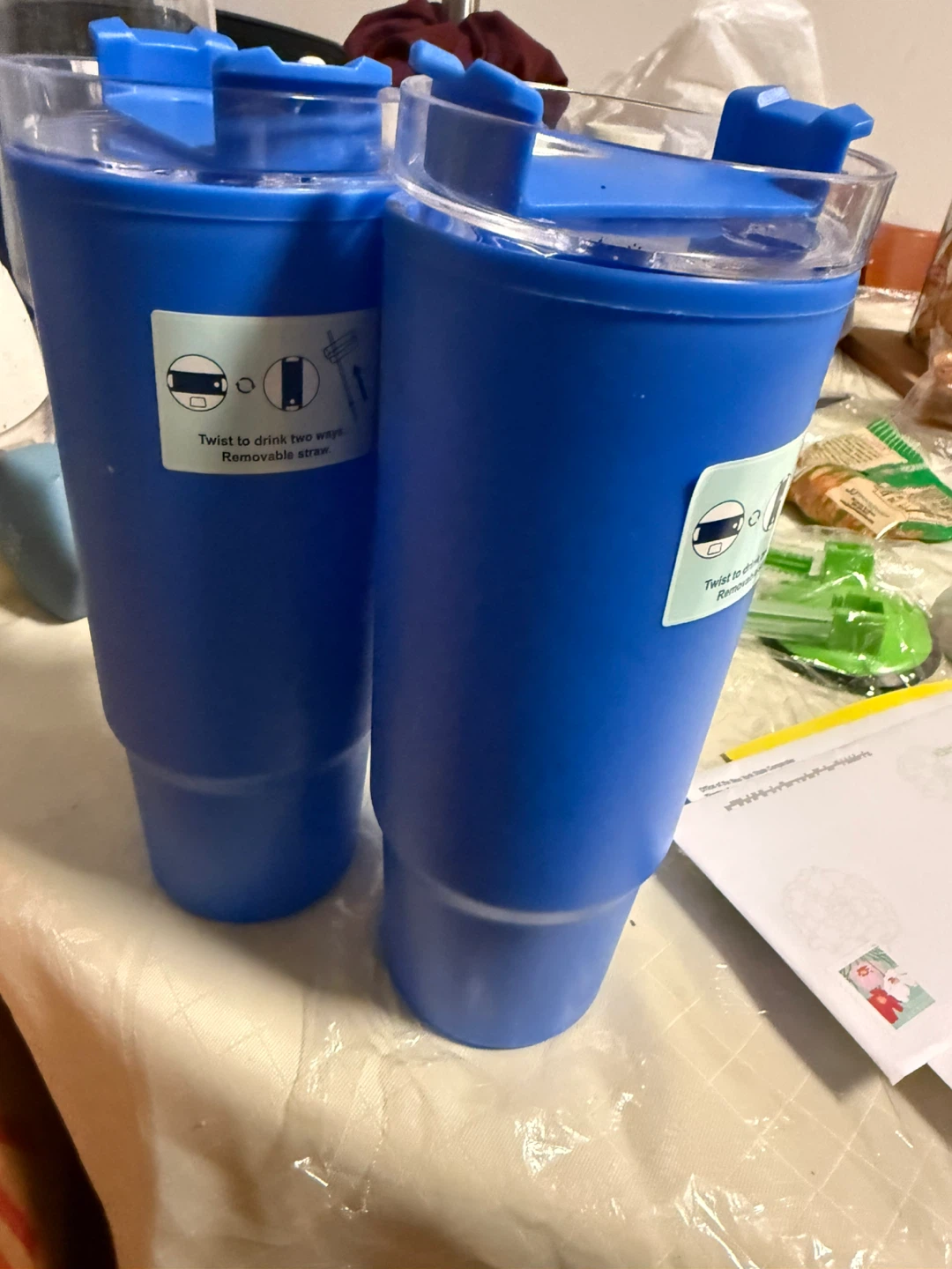2Blue Tumbler with Removable Straw Set of 2