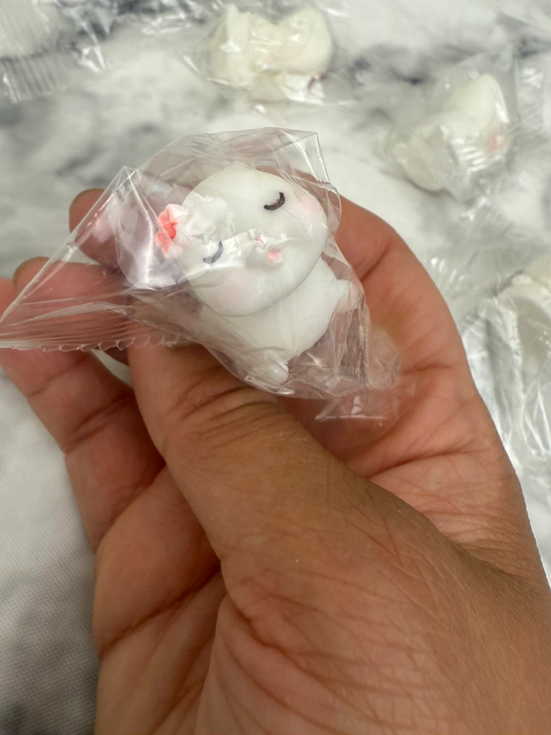 White Bunny Figurines 6pcs