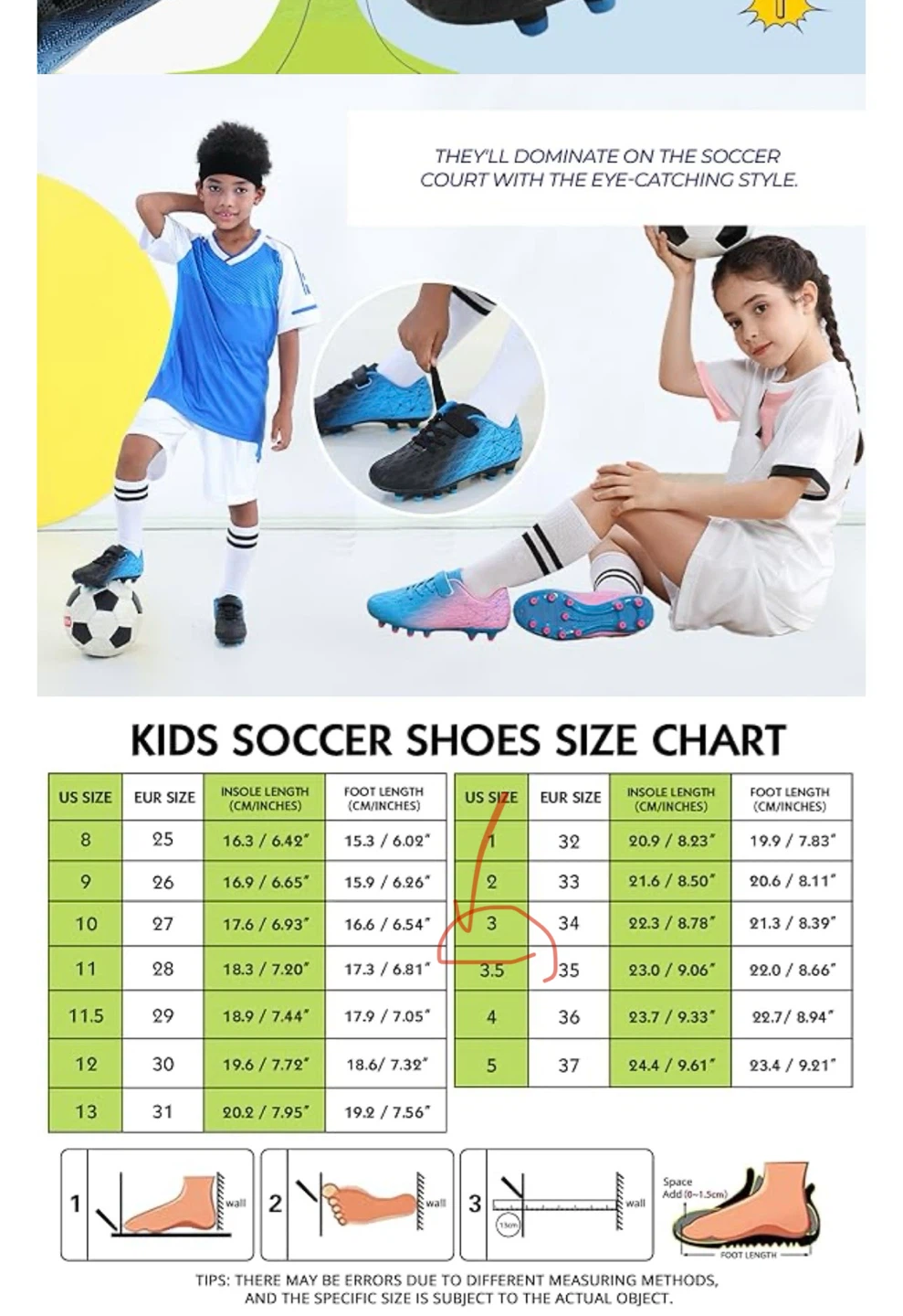 Kids  Cleats Shoes: US Size 3 - photo 3