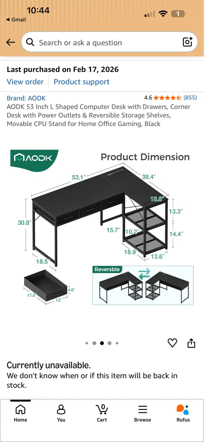 L Shaped Computer Desk with Drawers and Shelves - photo 2