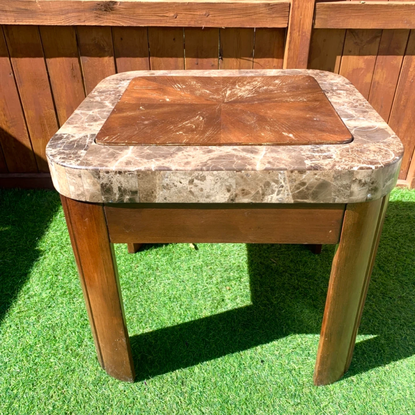 Marble Top End Table Side Table Accent Table Furniture - photo 2