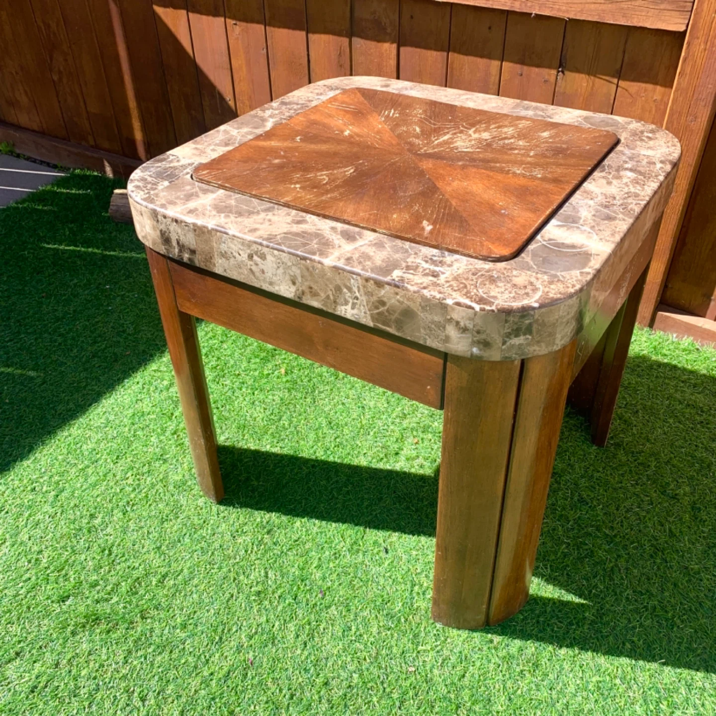 Marble Top End Table Side Table Accent Table Furniture - photo 3