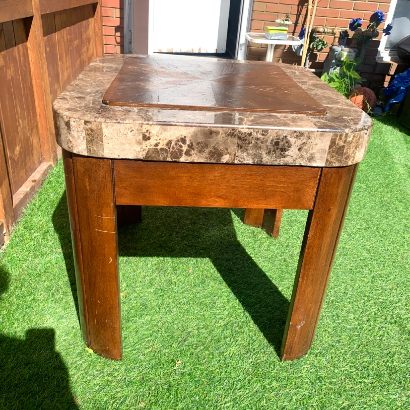 Marble Top End Table Side Table Accent Table Furniture - photo 5
