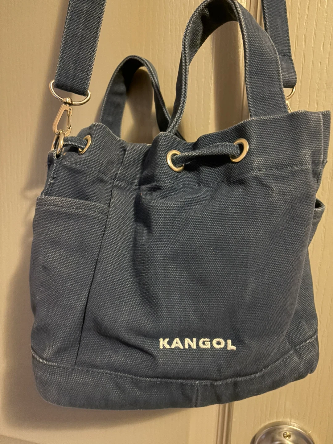Kangol Blue Canvas Bucket Bag