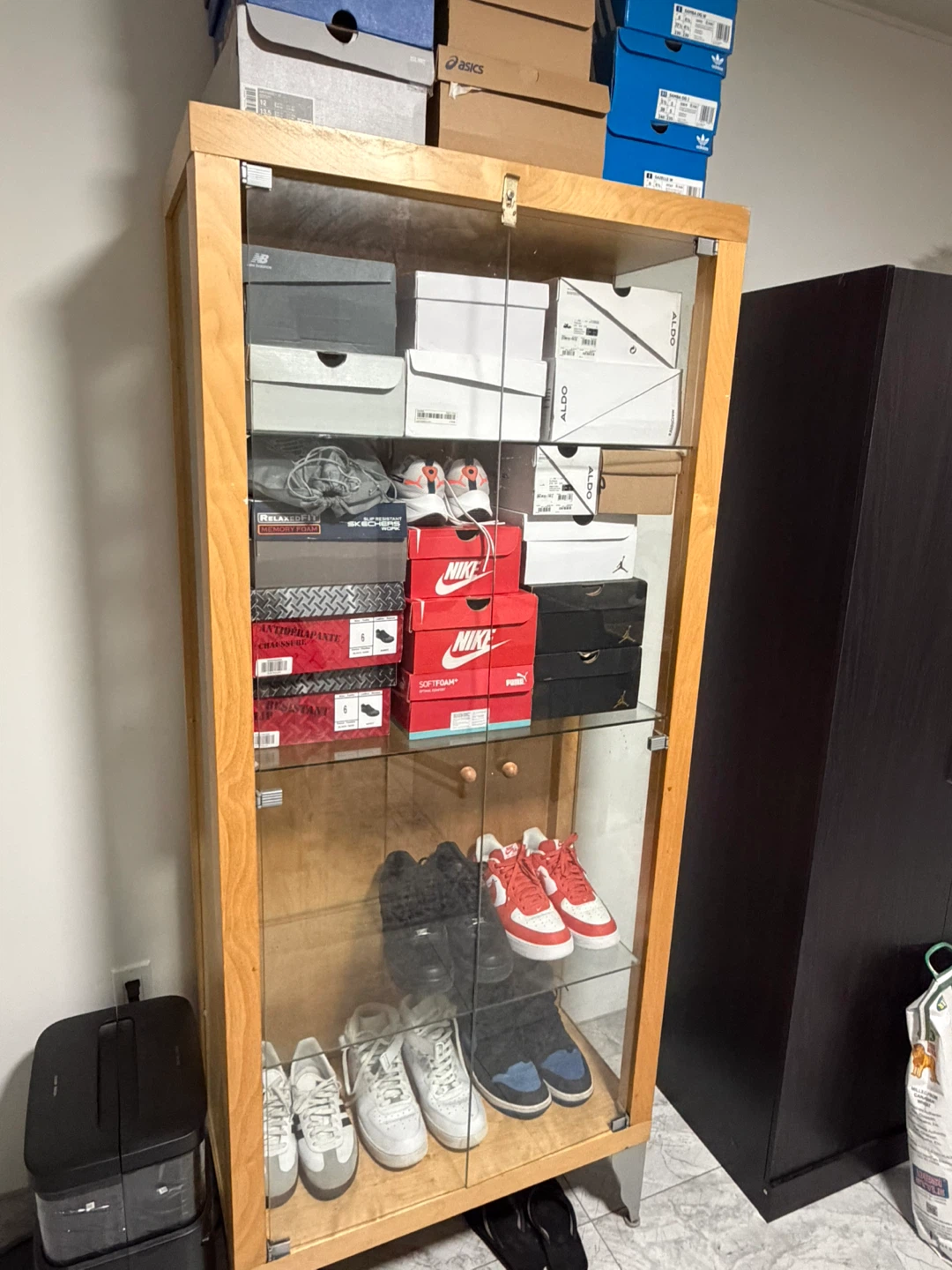 Wood & Glass Shoe Cabinet - photo 2
