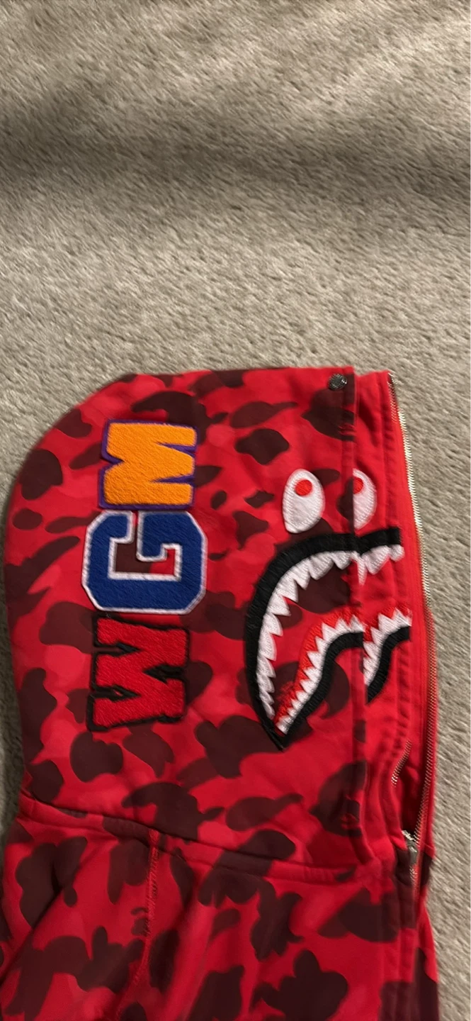 Double hood red bape