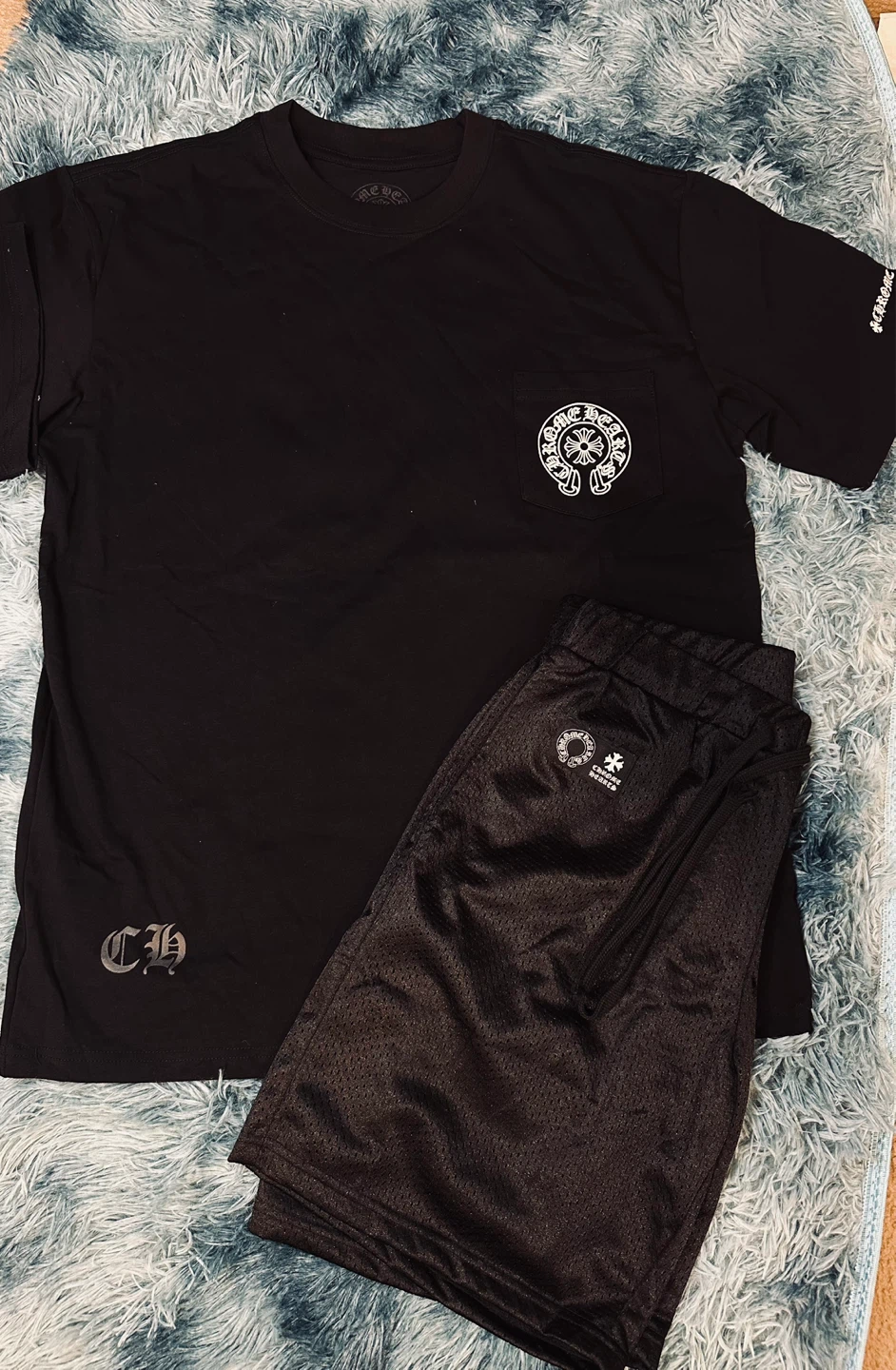 Chrome Hearts Black T-Shirt and Shorts Set - photo 2