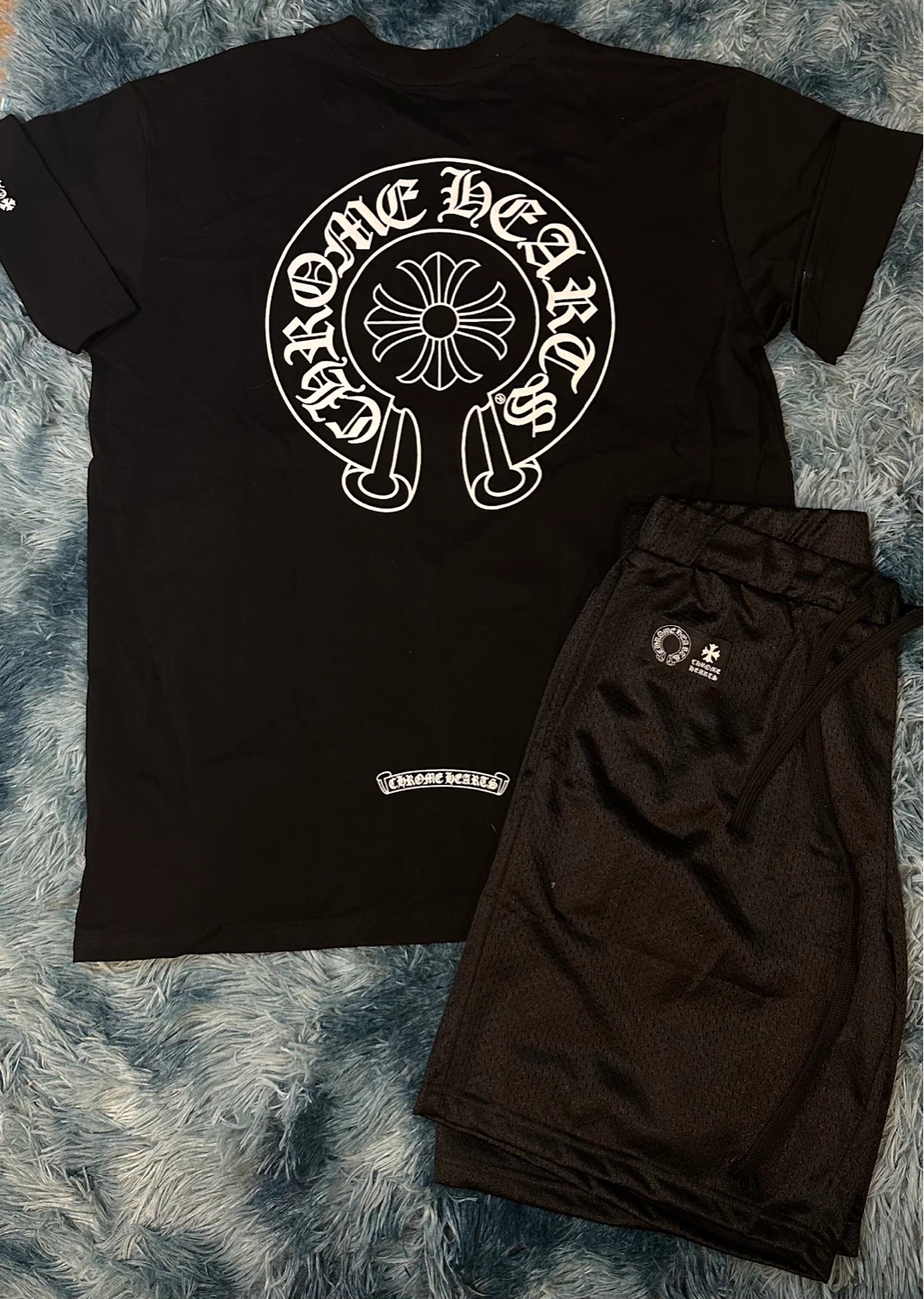 Chrome Hearts Black T-Shirt and Shorts Set