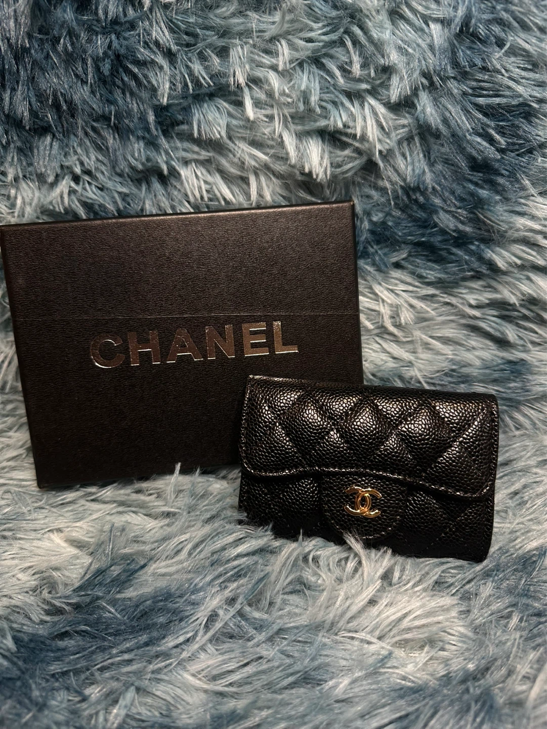 CHANEL Quilted Caviar Leather Small Wallet Black - photo 3
