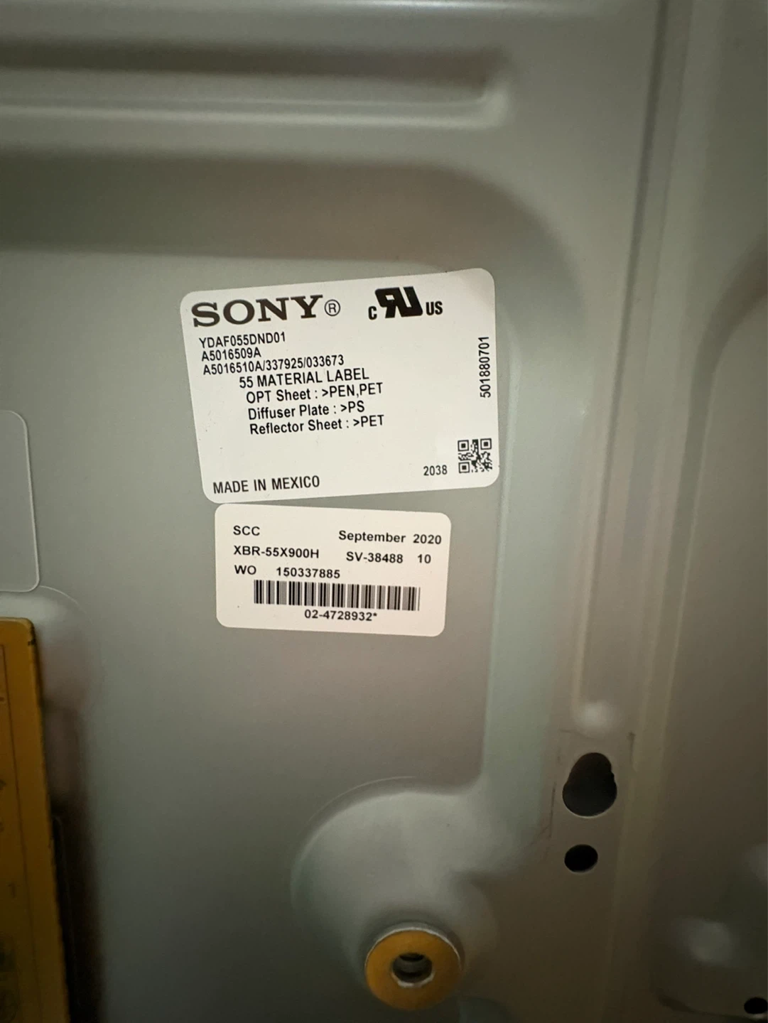Sony XBR-55X900H (parts or repair)