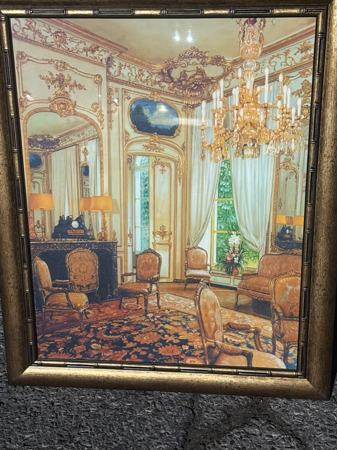 Framed Print of Ornate Living Room Scene - photo 2