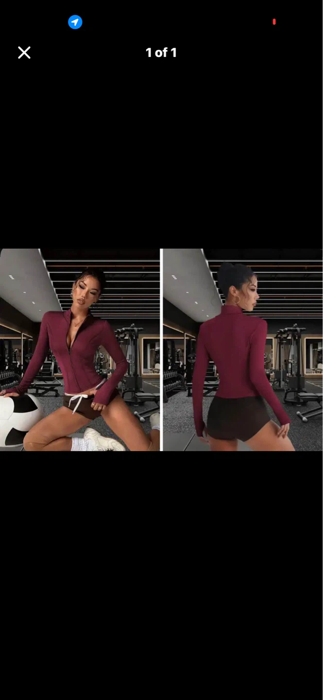 Maroon Athletic Zip-Up Jacket. Size large (fits small)