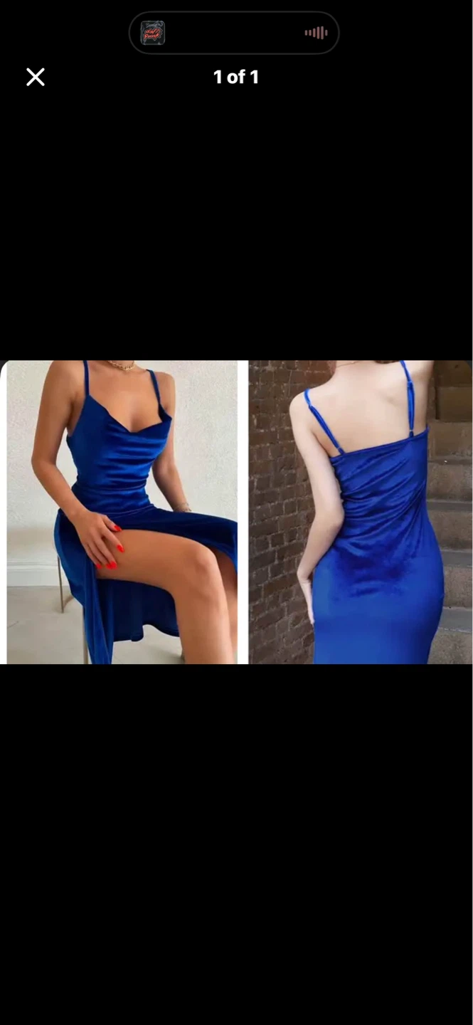 Royal Blue Velvet Slip Dress. Size XL