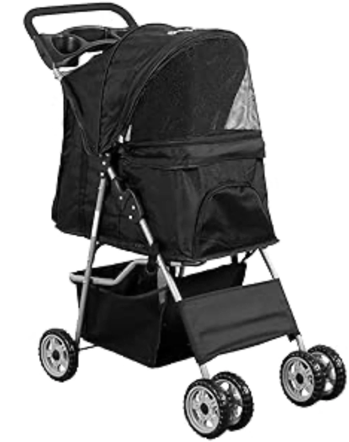 VIVO Black 4-Wheel Pet Stroller - Foldable (Excellent Condition)