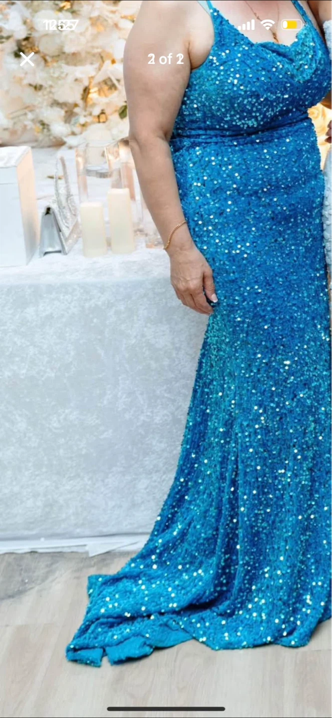 Sparkly Blue Evening Gown