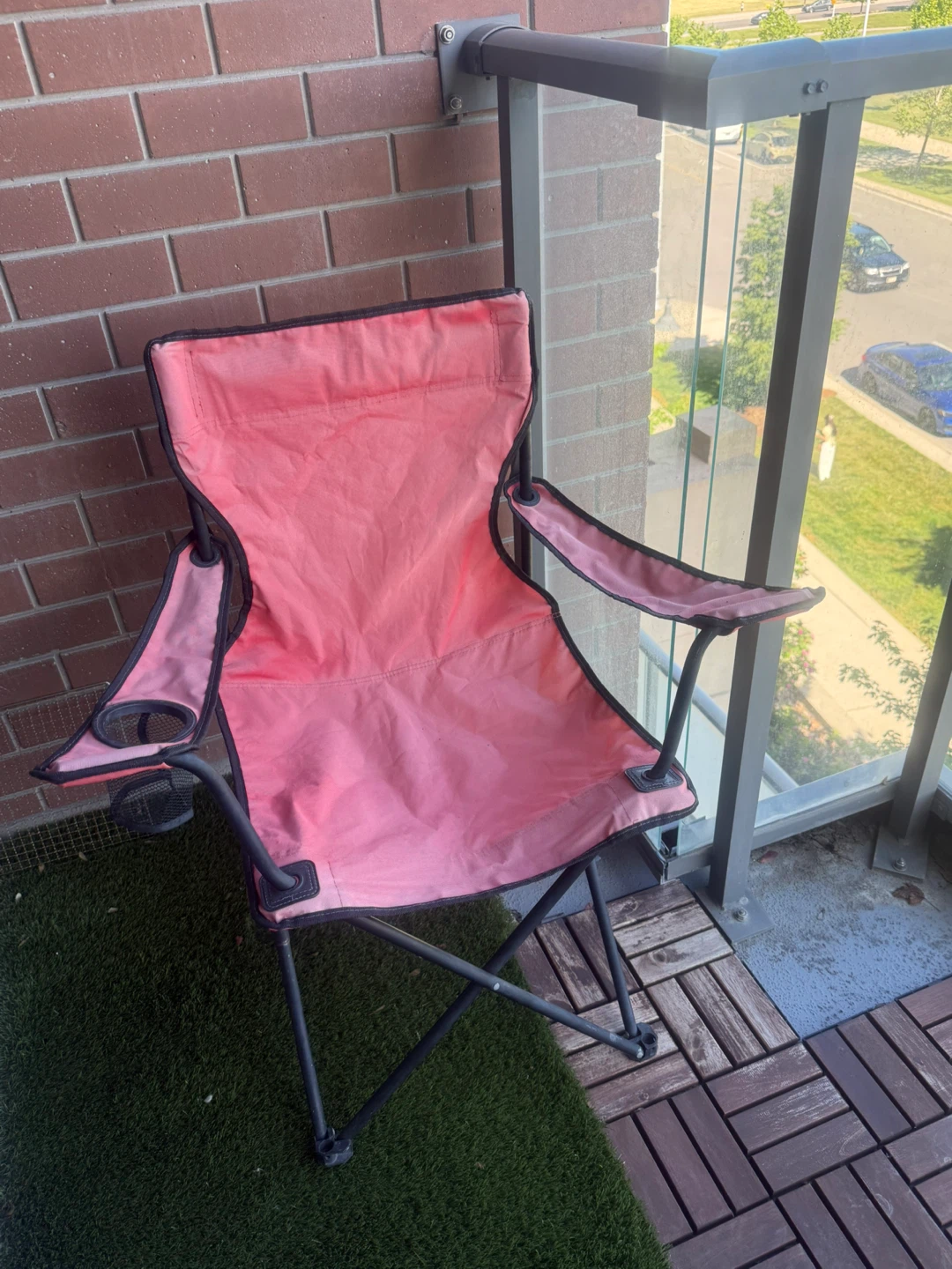 Pink Camping Chair with Cup Holder