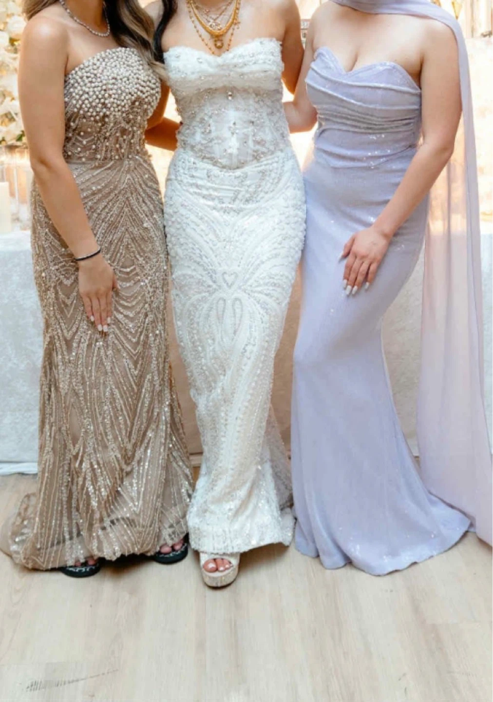 Sparkly Beaded Gown all three
