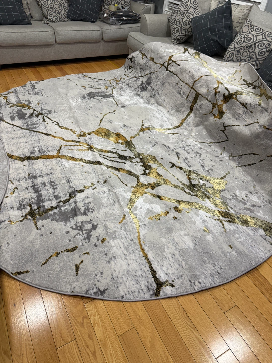 Safavieh Amelia 10' Round Area Rug - Grey/Gold
