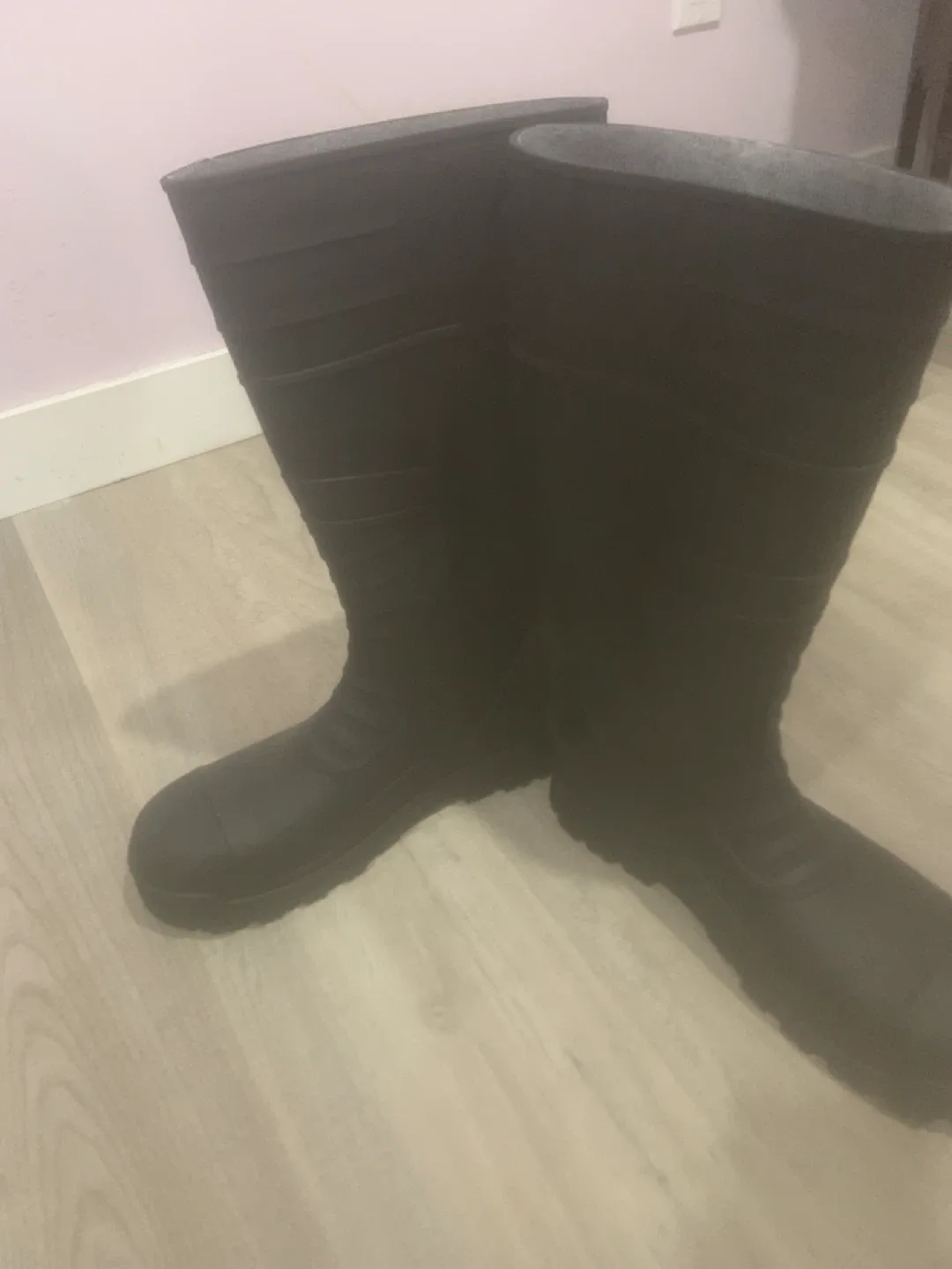 Dark Rubber Work Boots steel toe
