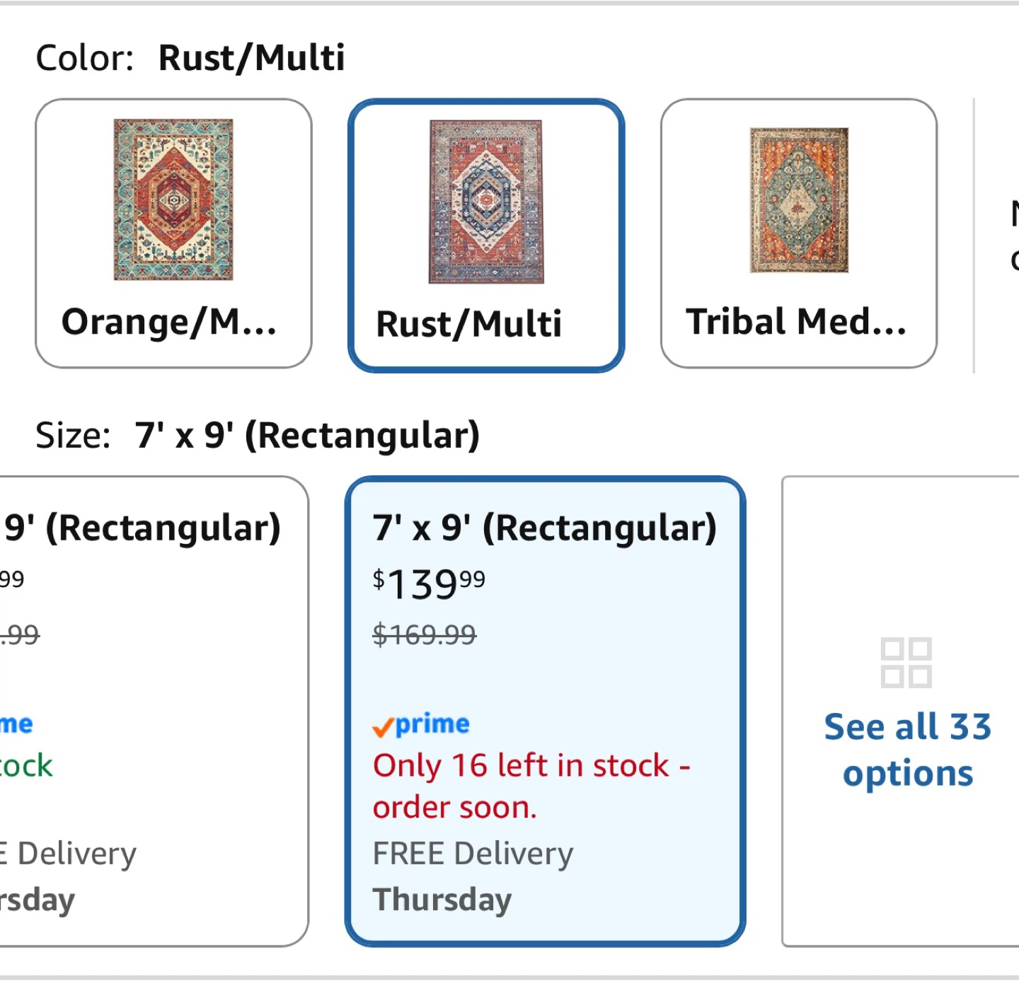Boho Area Rug - Rust/Multi - 7' x 9' - photo 4