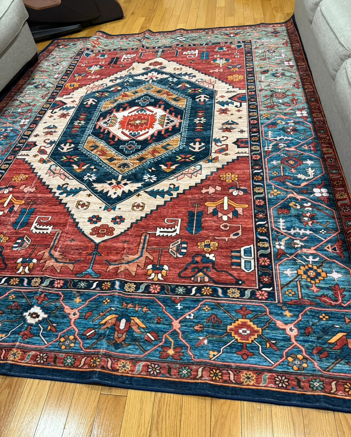 Boho Area Rug - Rust/Multi - 7' x 9'
