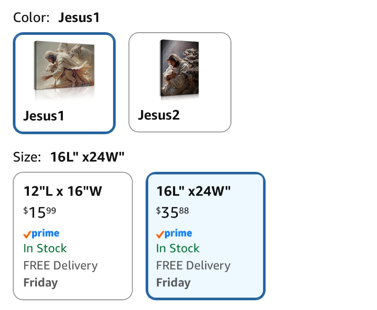 Jesus with Lamb and Wolves Canvas Print - photo 4